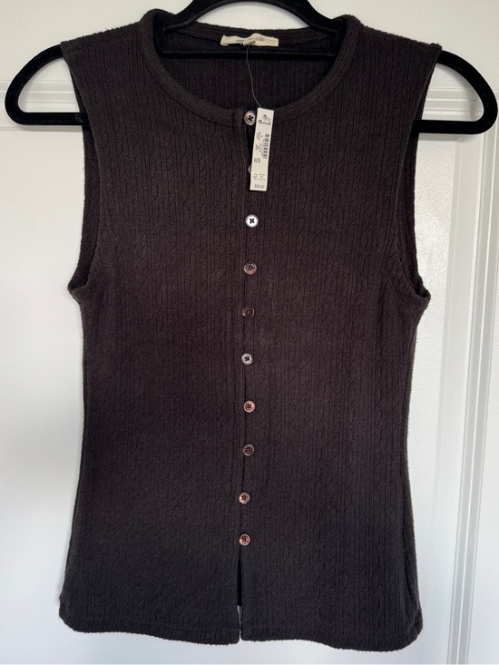 Madewell Tops - MADEWELL Women’s Pointelle Cutaway Vest Heather Molasses Size Small NY278 *NOTE*